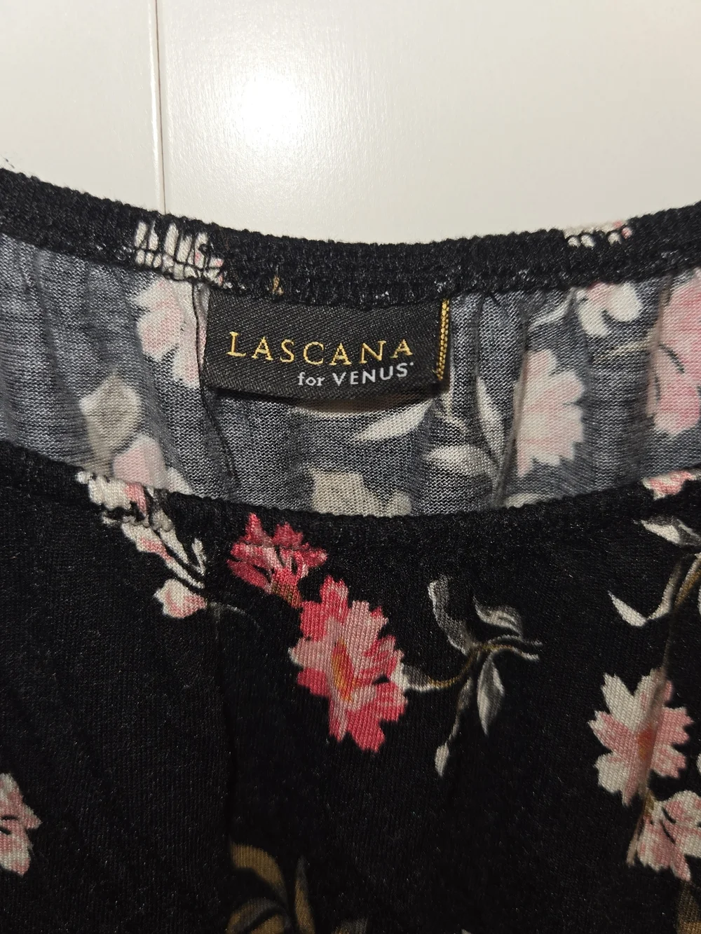 Lascana By Venus Black Floral Romper with Pink & Cream Flowers Size L